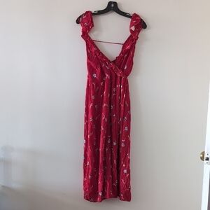 Patrons of Peace Red Floral Maxi Dress Size M